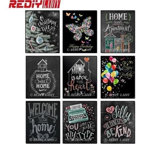 REDIY LADIY Diamond Painting Cross Stitch Home Sweet Home Needlework Diamond Embroidery Full Diamond Mosaic Kits Home Decorative