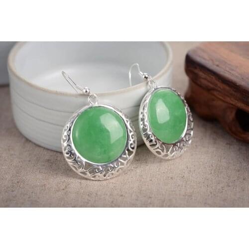 Luxury Jewelry Girls Earrings red green Natural stone earrings 925 s stone jewelry Style EARRINGLuxury Ms. girl Wedding