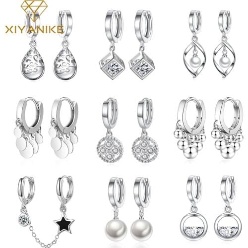 XIYANIKE 925 Sterling Silver Pearl Zircon Tassel Earrings For Girls Sweet Romantiuc Jewelry Engagement Party Ear Accessoeres