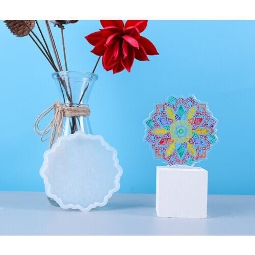 Sunflower Coaster Silicone Mold Transparent Cup Mat Pad Epoxy Resin Mold Tray Crystal Mold DIY Craft Jewelry Making Tool