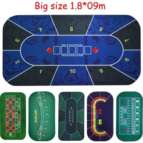 180*90Cm Table Cloth Rubber Suede Square Green Roulette Black Jack Poker Table Mat Poker Gaming Board Cloth with Shoulder Bag