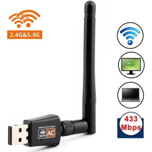 TEROW USB 2.0 600mbps WiFi Wireless Network Card Dual Band High Speed 802.11ac LAN Adapter with rotatable Antenna