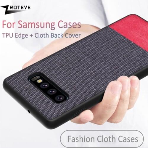Fabric Cases For Samsung S10 S9 S8 Plus TPU Edge Canvas Back Cover For Samsung Galaxy Note 8 9 S10e S9 S8 S7 Edge Case Cover