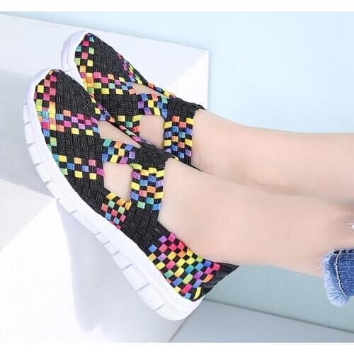 New 2020 Autumn Women Flats Shoes Women Woven Shoes Flat Sneakers Shoes Female Ballet Flats Multi Eva Loafers Ladies Shoes