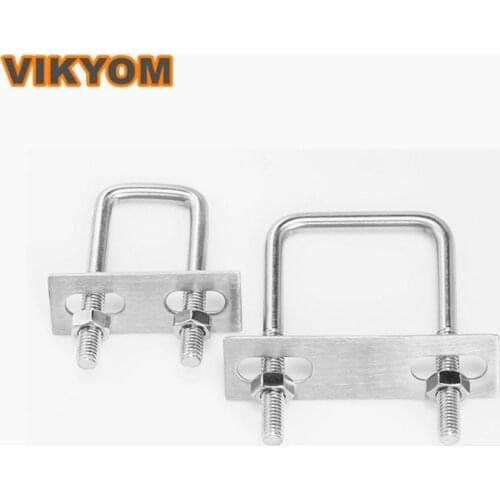 304 stainless steel Square U-bolt Right Angle Screw U-shaped square tube clamp tube M6 M8 M10