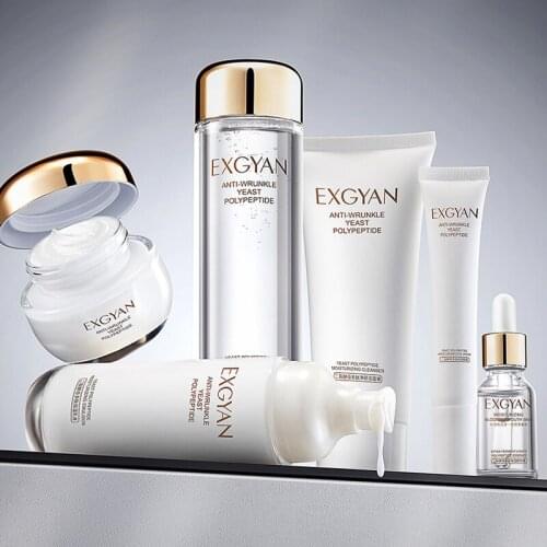 Repair Skin Care Set 6PCS Face Cream Cleanser Toner Eye Creams Yeast Peptide Serum Moisturizing Hydrating Oil Control Skincare M