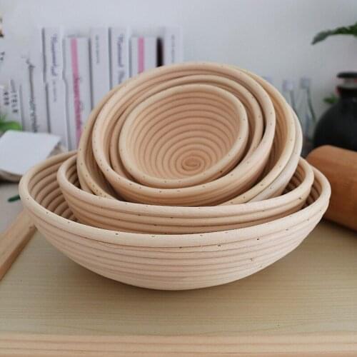1pcs Natural Rattan Fermentation Bread Basket Banneton Dough Wicker Rattan Mass Proofing Proving Baskets Rattan Baking Tools