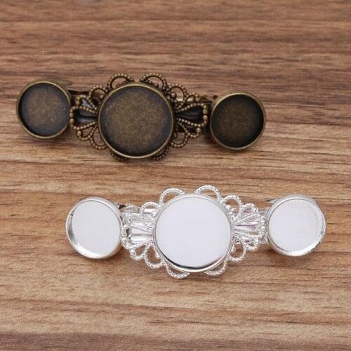 10 PCS 50x20mm Spring Hair Clips Automatic Clip Metal Brass Hair Clip Base Settings For DIY Jewelry Making