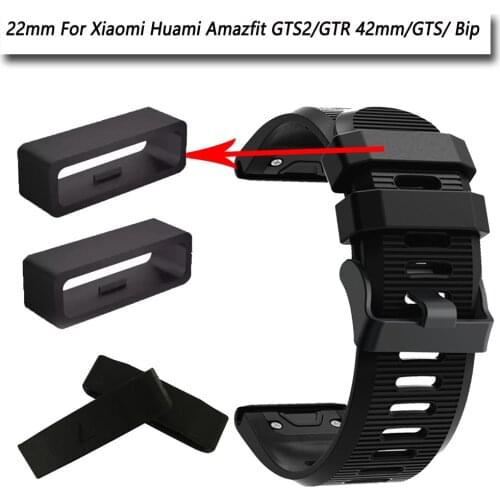 2/5/10/20Pcs Black Rubber Buckle Fixing Ring Replacement For Xiaomi Huami Amazfit GTS2/GTR 42mm/GTS/ Bip Smart Watch Accessories
