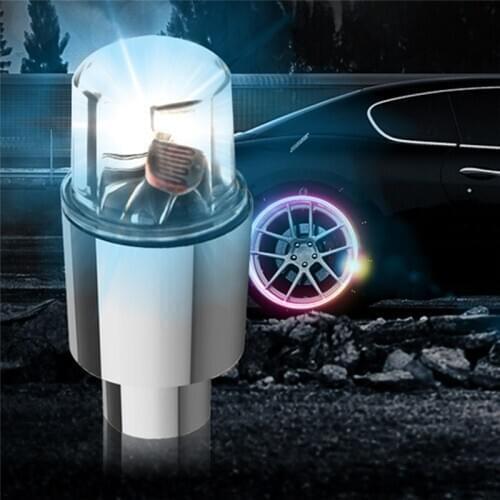 2Pcs LED Car Bike Wheel Tire Tyre Dust Spoke Flash Lights Valve Stems & Caps Accessories