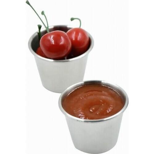 200PCS Stainless Steel Sauce Cups Potato Chips Tomato Paste Cup Restaurant Salad Sauce Dipping Bowls