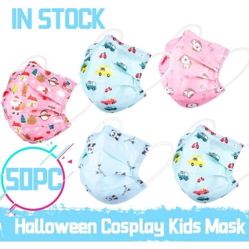 50PC Childrens Halloween Cosplay Mask For Face Disposable Mondmasker Butterfly Print Mascherine Masque Mascarillas Desechables