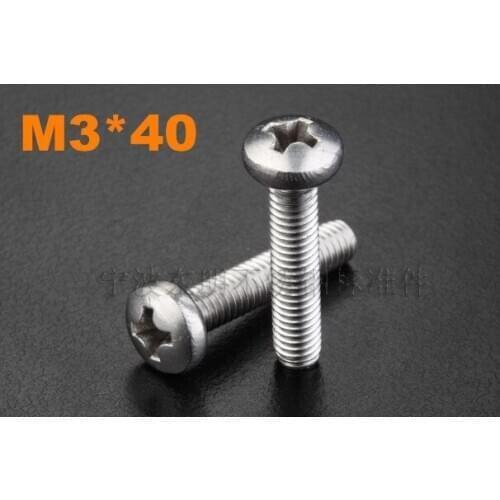 500pcs/lot M3*50 PM DIN7985 Stainless steel pan head philips machine screw