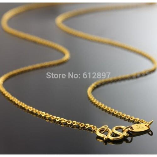 999 Solid 24K Yellow Gold Necklace Chain / O Style Chains / 3.4g 16" Length