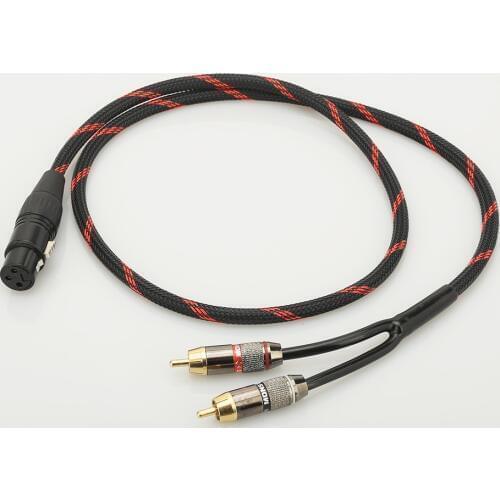 A54 Hifi Canare XLR FEMALE to 2RCA Audio Cabler PC Mobilephone Amplifier Interconnect XLR Male to RCA Cable