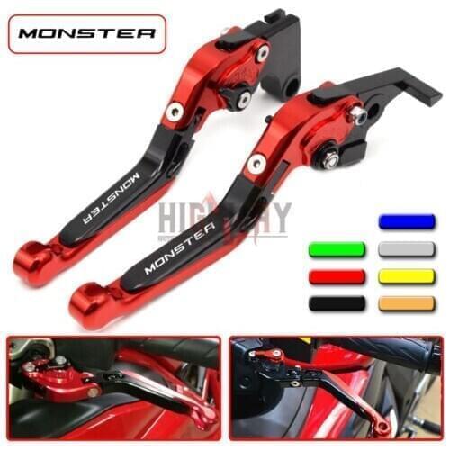 CNC Aluminum Brake Handle Bar Lever Extendable Folding Adjustable Brake Clutch Levers For Ducati 696 MONSTER 2009-2014