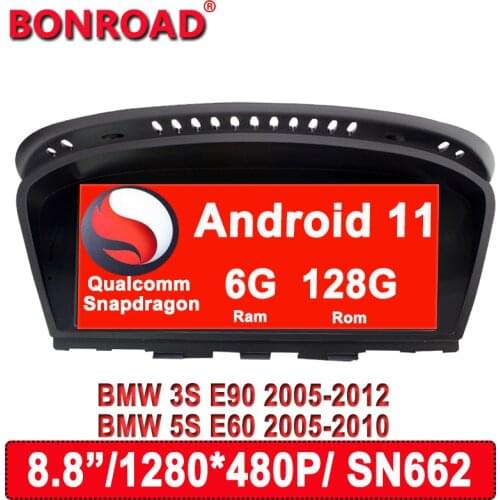 Bonroad Android 11 Carplay Car Multimedia Video Player For BMW 5 Series E60/M5/M3/E61/E63/E64/E90/E91/E92/E93 Radio Wifi GPS