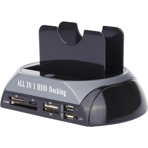 2.5/3.5 Inch Sata/Ide Hdd Case Dual Bay Hard Drive Docking Station Enclosure for Win 7/98/98/SE/ME/2000/XP/VISTA