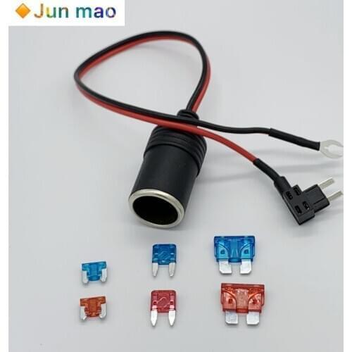 Pure Copper Car Cigarette Lighter Charger Cable Female Socket Plug Connector Adapter Cable Fuse Hot Sell S M L