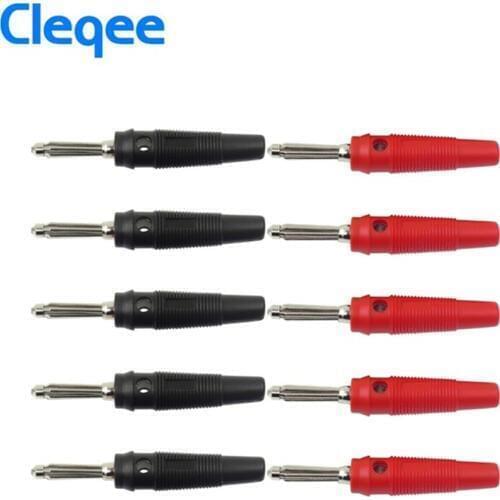 Cleqee P3008 10PCS 4mm Copper Banana Plug Jack For Speaker Amplifier Test Probes Connector