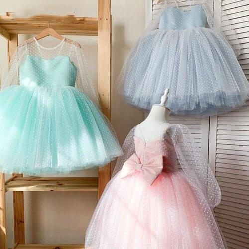 Flower Girls Birthday Banquet Lace Stitching Dress Elegant GirlsSchool Party Dinner Dresses for Graduation Ceremony Ball