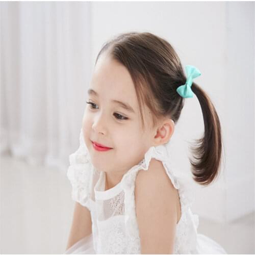 10Pcs/Lot Elastic Hair Bands Cute Headdress Hair Bows Ribbon Hoop Satin Headband Candy Scrunchy Hairband Girls Hair Accessories