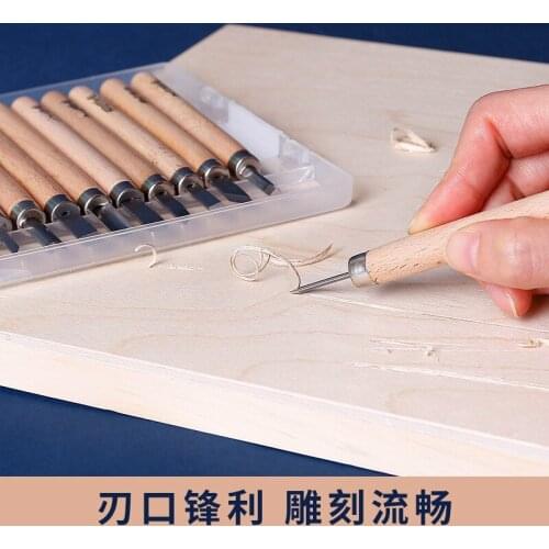 Engraving pen and seal carving tool woodcarving alloy carving knife SK2 beech manual polishing knife carving knife set