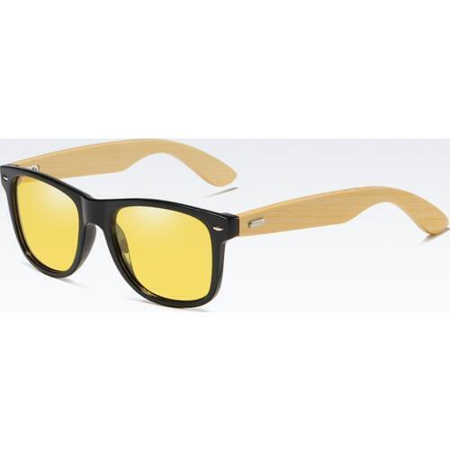 Classic Bamboo Polarized Night Vision Glasses For Driving Minus Myopia Sunglasses Custom Made Prescription Sunglasses -1 To -6