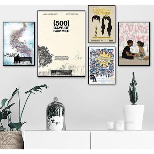 500 Days of Summer Classic Movie Posters and Prints Wall Art Canvas Painting Vintage Picture for Living Room Cinema Decor