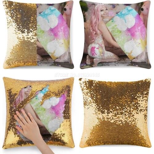 Belle Delphine Onlyfans Exclusive-Art Sequin Pillowcase Magical Cushions Cover 40X40cm Mermaid Belle Delphine Delphine Belle Ani