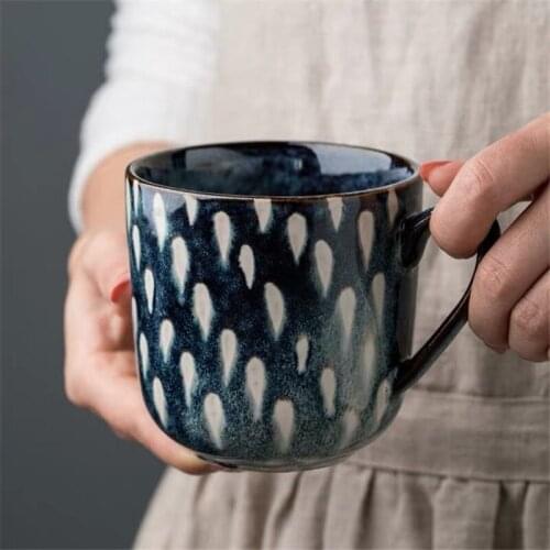 Nordic Creative Ceramic Simple Coffee Milk Mugs Retro Teacups Travel Breakfast Mug Home Office Couple Water Cups Drinkware Gifts