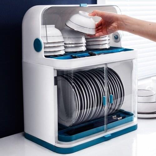 Kitchen Bowl and Chopsticks Storage Box Cupboard with Cover Layered Home Bowl Rack Kitchen Storage Container Kitchen Items