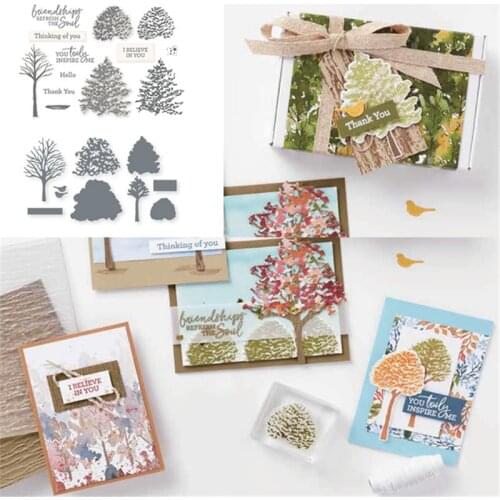 Trees Metal Cutting Dies and Stamps DIY Scrapbooking Album Paper Cards Decorative Crafts Embossing Die Cuts New 2021
