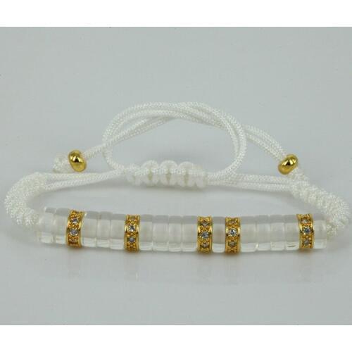 Anil Arjandas Mens bracelet Pave White Cubic Zircon Connector Bead Braiding Pulseiras Feminina Macrame Bracelet