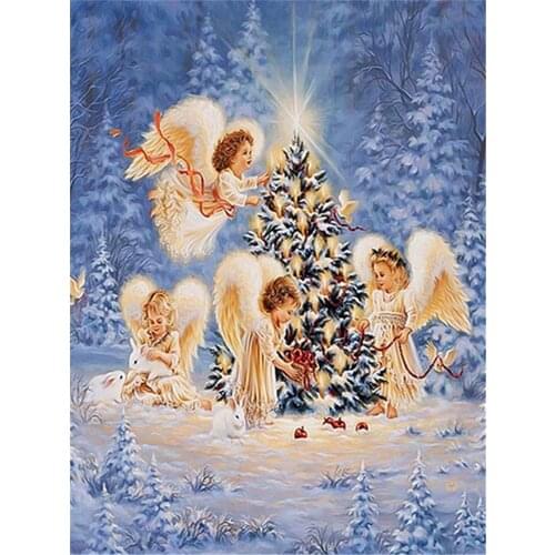 Angel Religion DIY Cross Stitch 11CT Embroidery Kits Needlework Craft Set Printed Canvas Cotton Thread Home Decoration Sale