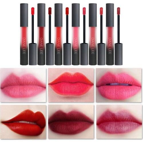 6 Colors Liquid Lipstick set Waterproof Long Lasting Durable Liquid Lipgloss Sexy Red Lipsticks Beauty Cosmetics Makeup Tools