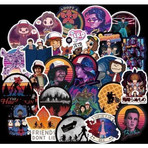 50pcs/lot Stranger Things Stickers American cartoon Movie For Car Laptop Motorcycle Notebook Waterproof Stickers children git