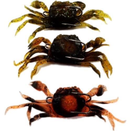 2020 News Soft Lure 10cm 30g Saltwater 3D Crab Lures Bass Wrasse Cod Sea Fishing Hook Tackle Bait