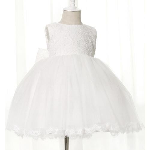 2020 New Flower Girls Dresses Children Sleeveless Lace Tulle Graduation Wedding Party Ball Gown Formal Kids Clothes