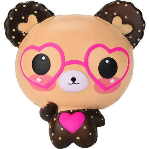 Jumbo Kawaii Squishy Love Cute Glasses Bear Scented Squishy Charm Super Slow Rising Squeeze Toys Stress Reliever Toy