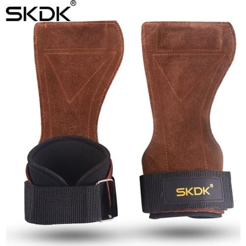 Workout Cowhide Leather Gloves Hand Grip Gymnastics Guard Palm Protectors Glove Pull Up Cowhide Weight Lifting Glove Handguards