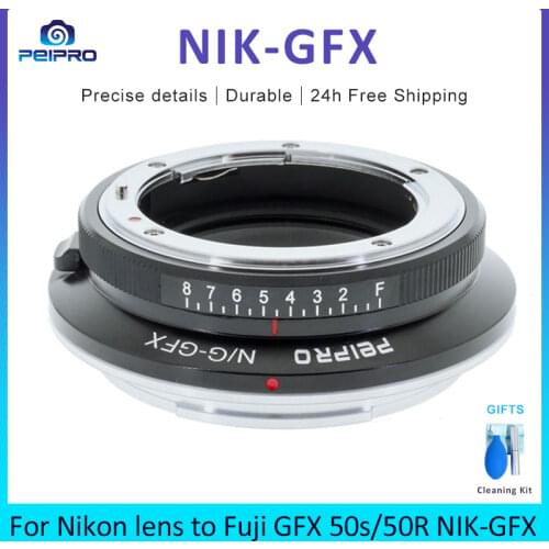 PEIPRO NIK-GFX Lens Adapter Converter for nikon Lens to Fujifilm GFX100/50R/50S mount Cameras