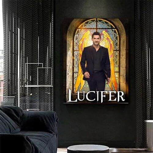 Ameican TV Lucifer Poster Home Decoration Wall Art Print Canvas Painting Wall Sticker for Coffee House Bar Caudro Mural
