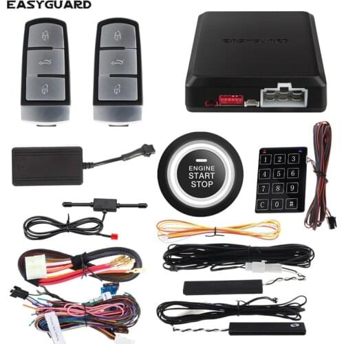 EASYGUARD smartphone app 4G 3G 2G keyless entry system engine start stop remote engine start GPS GSM car security system