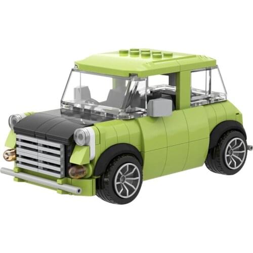Speed champion MOC high-tech Mustanged Vehicle Mr Beans Sports Racing Car Mini Model Set Building Blocks Toys for Children Gift