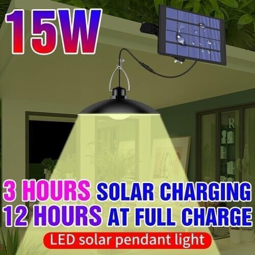 Outdoor Lighting LED Solar Light Waterproof Solar Chandelier Lamp LED Yard Emergency Lamps 15W 20W LED Portable Camping Light