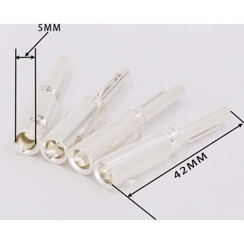 High Quality 8pcs/lot Nakamichi Silver plated Banana plug banana adapter Silver Banana Connectors