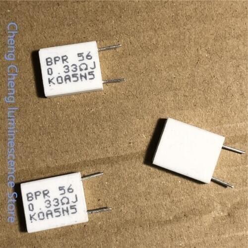 100Pieces/lot BPR56 5W 0.33 ohm Non-inductive Ceramic Cement Resistor 100%new