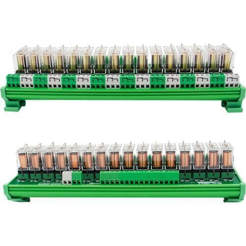 16 Channel 1 SPDT DIN Rail Mount OMRON G2R 5VDC Interface Relay Module
