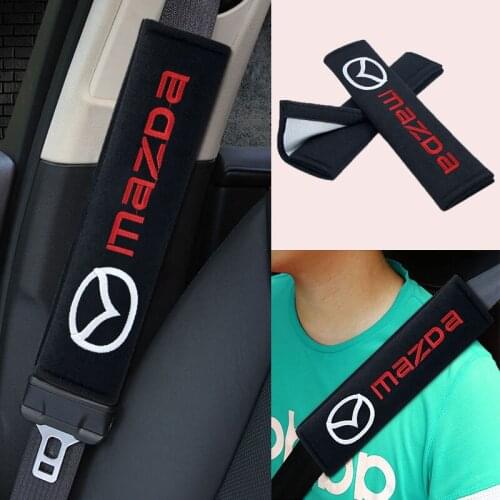 2pcs Car Cotton Seat Belt Cover Protector Car Accessories For Mazdas 2 3 4 5 6 7 8 CX5 Atenza CX-7 CX-9 CX-3 CX-4 CX-8 MX3 MX5